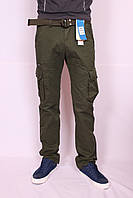 Чоловічі джинси-карго захисного кольору хакі "Iteno".30-38рр( є інші кольори )