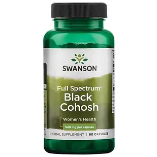 Swanson Black Cohosh Воронець, Циміцифу́га 540 мг, 60 капс
