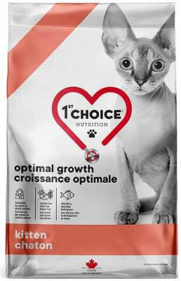 1st Choice (Фест Чойс) Kitten Optimal Growth Сухой корм с рыбой для котят с чувствительным пищеварением 1,8 кг, фото 2