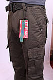 Чоловічі джинси-карго захисного кольору "Iteno".30-38размеры .( є інші кольори ), фото 4