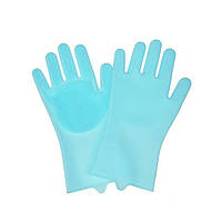 Силиконовые перчатки для мытья посуды Supretto Голубой (55940003)