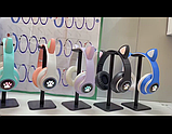 Навушники дитячі бездротові з котячими вушками Котики STN-28 Bluetooth-навушники Чорний колір, фото 10