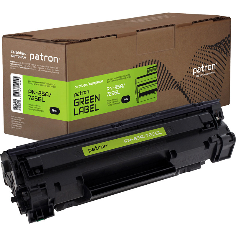 Картридж Patron HP LJ CE285A/Canon 725 (PN-85A/725GL) GREEN Label (CT-HP-CE285A-PN-GL) для принтера LaserJet P1102, P1102w, M1132,
