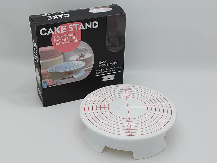 Підставка під торт обертова пластикова Тортівниця крутиться для тортів Стійка D 31 cm IKA SHOP