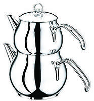 Чайник двох'ярусний (0,75 /1,25 л) з 4-х предм. з нерж сталі, OMS Collection (Туреччина), арт. 8012-S - Lux-Comfort