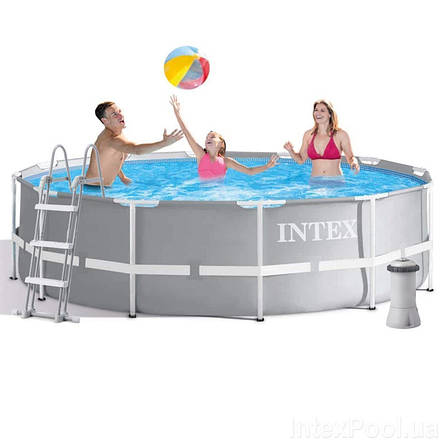 Каркасний басейн Intex 26716-5, 366-99 см, (Фільтр-насос 3785 л/год, Драбинка, тент, підстилка), фото 1