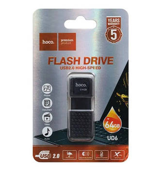 Флеш-драйв (флешка) HOCO UD6 Intelligent U disk 64GB Black
