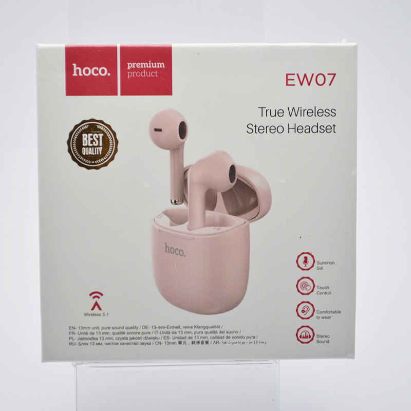 Безпровідні навушники Hoco EW07 Leader Bluetooth Pink