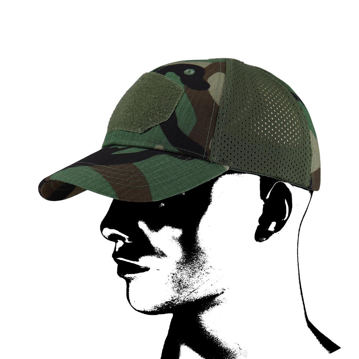 Бейсболка сітчаста кепка захисна Camo WOODLAND