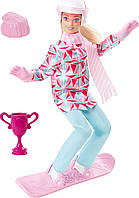 Кукла Barbie Snowboarder Зимние виды спорта Барби Сноубордист (HCN32)