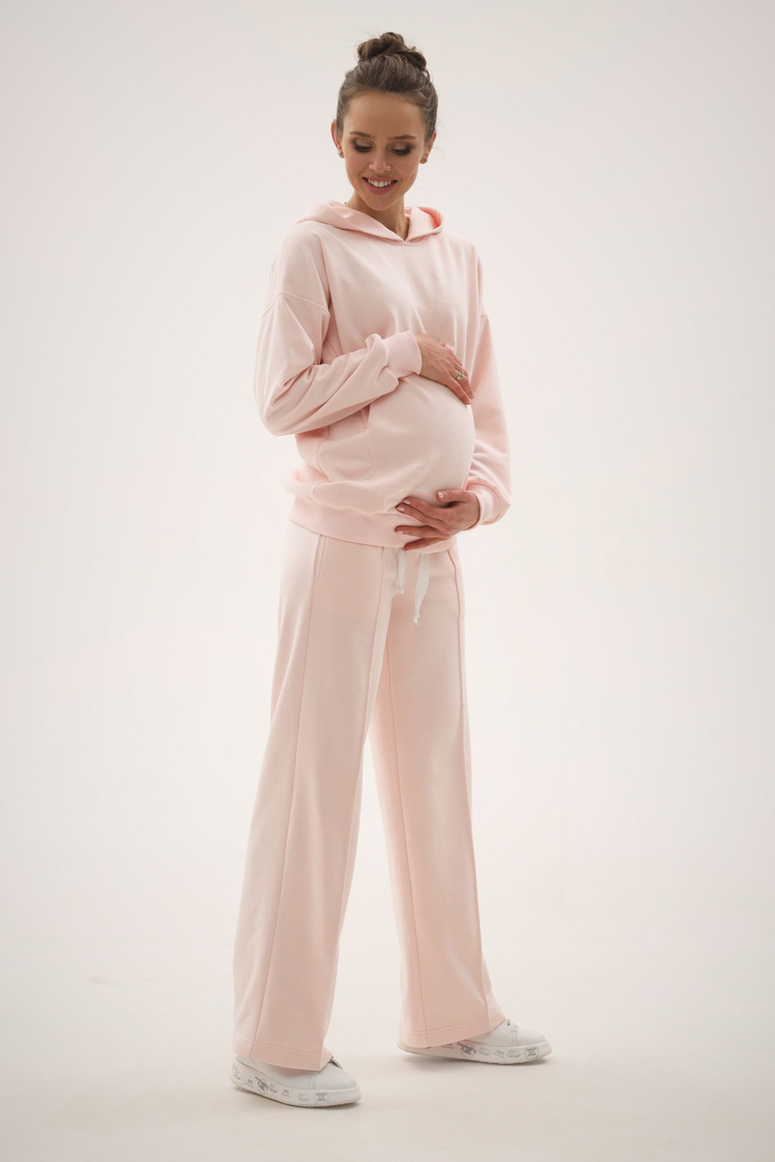 Спортивний костюм для вагітних та годування ніжно-рожевий S