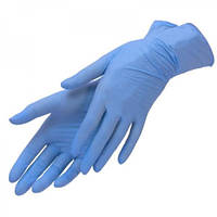 Перчатки голубые нитриловые без пудры, размер XS ( универсального назначения)
