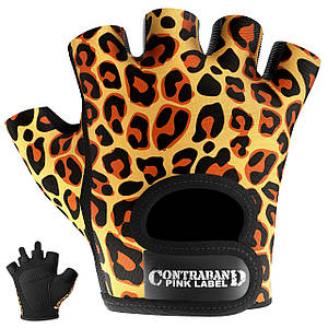 Жіночі рукавички для фітнесу Contraband Pink Label 5297 Leopard Print Gloves (Orange)