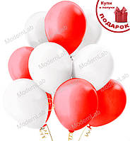 Воздушные шары "Set", Ø - 30 см., набор - 10 шт (5 белых и 5 красных), Италия
