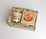 Свічка ручної роботи з соєвого воску і печиво з передбаченнями в коробці - Набір подарунковий «Милій матусі» - День матері, фото 7