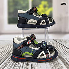 Дитячі босоножки, сандалі для хлопчика закриті сині Kimbo 25