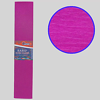 Гофрированная бумага " Розовый темный "50*200 см 35%, 20г/м2 жатка креп гофра Krepina креповая бумага