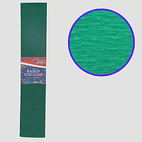 Гофрований папір "Зелений темний" 50*200 см 35%, 20г/м2 жниварка креп гофра Krepina креповий папір