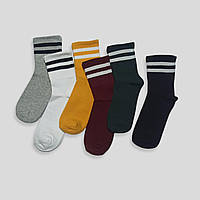 Длинные носки для подростков со спортивной резинкой Twinsocks р22-24(35-37),24-26(37-40) черный, серый, бордо 22-24(35-38), Бордовый