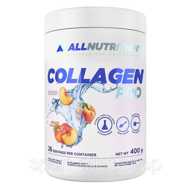 Препарат для суглобів і зв'язок AllNutrition Collagen Pro, 400 грам Персик