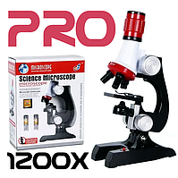 Набір для біологічних досліджень. Мікроскоп дитячий Chanseon 1200х. Електронне підсвічування, аксесуари