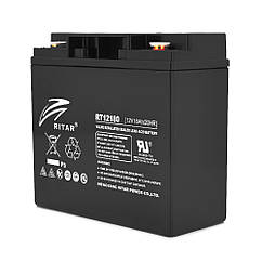 Акумуляторна батарея AGM RITAR RT12180B, Black Case, 12 V 18.0 Ah (181х77х167) Q4