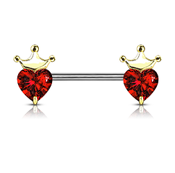 Пірсинг-штанга в соски "Корона" із медичної сталі