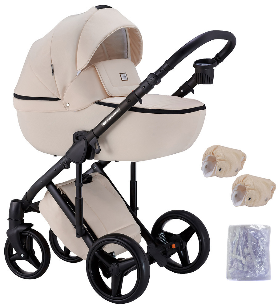 Коляска 2 в 1 Adamex Luciano jeans BC1 бежевий, фото 1