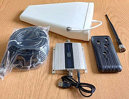 Ретранслятор підсилювач мобільного зв'язку MS-9011-G GSM 4G 900 МГц з антенами, кабелем, повербанком 20000 мАч