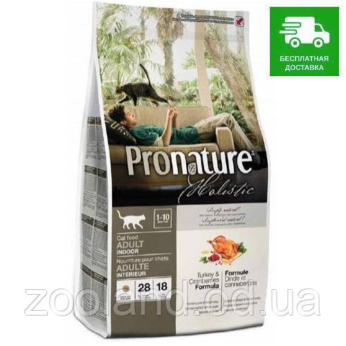 Pronature Holistic Cat Adult Indoor з індичкою та журавлиною, 2,72 кг