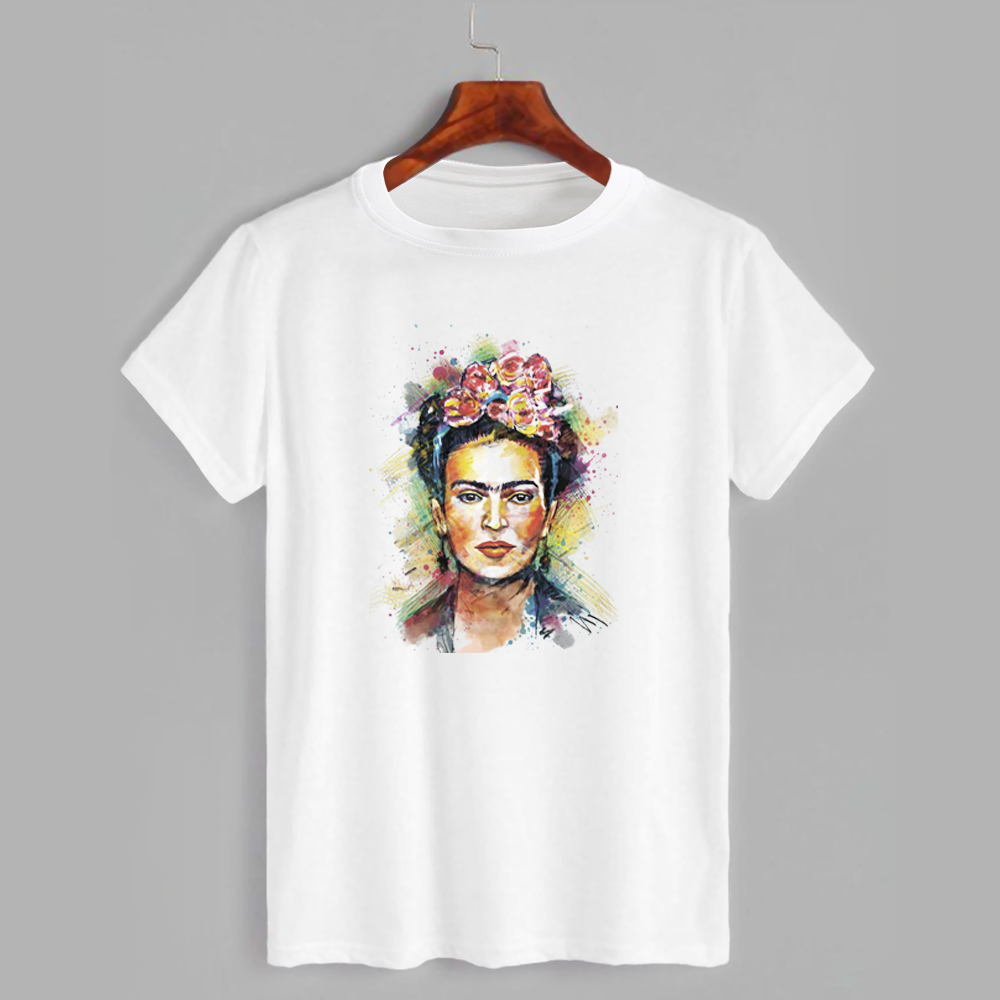 Чоловіча біла футболка з принтом Frida Kahlo розмір L