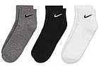 Шкарпетки спортивні Nike Everyday Lightweight Ankle 3 пари білі-сірі-чорні (SX7677-964), фото 4