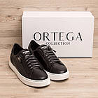 Чоловічі шкіряні кеди ORTEGA Aircross Black, фото 6