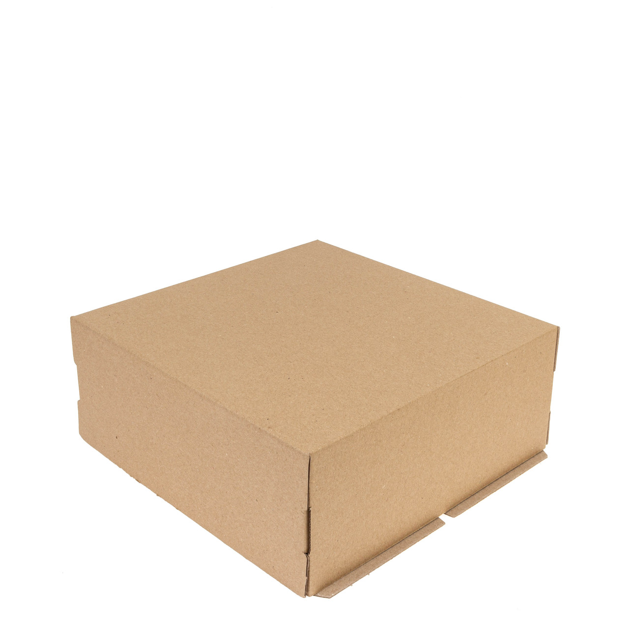 Коробка 250х250х110 для торта "Ретро" (гофракартон), крафт, фото 1