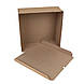Коробка 250х250х110 для торта "Ретро" (гофракартон), крафт, фото 2