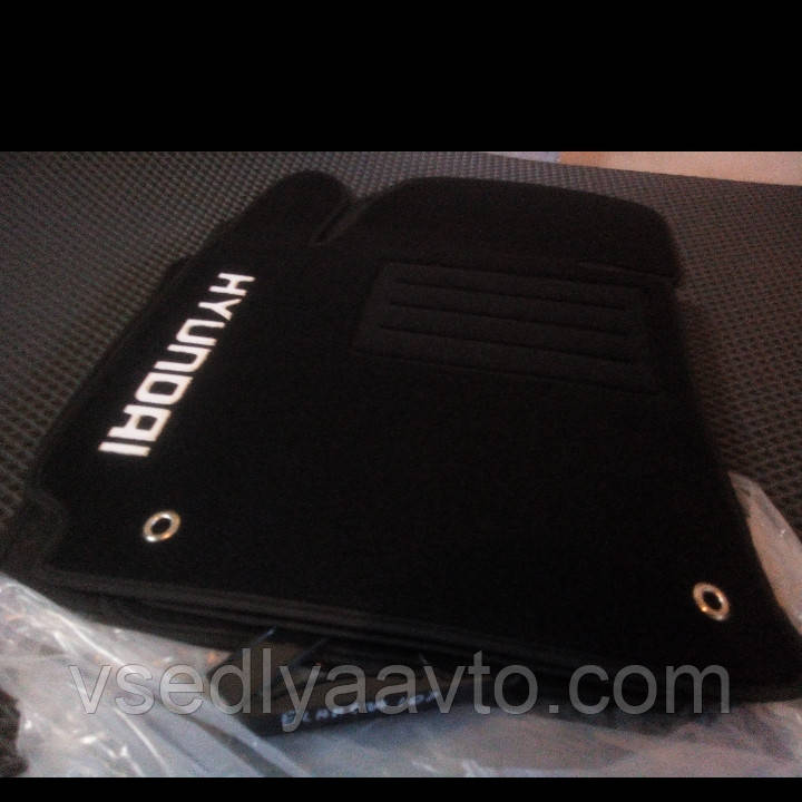 Ворсові килимки в салон HYUNDAI Elantra з 2011-2015 рр. (Чорний), фото 1
