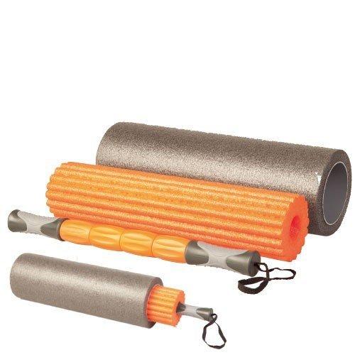 Ролик для йоги 3в1 LiveUp Yoga Roller Set, помаранчевий