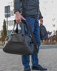 Сумка та косметичка чоловіча чорна Біг | Сумка чоловіча дорожня чорна та органайзер ЛЮКС якість