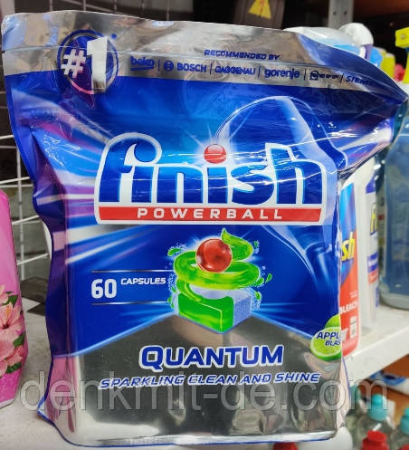 Таблетки для посудомийної машини finish quantum Лимон , 60 шт.