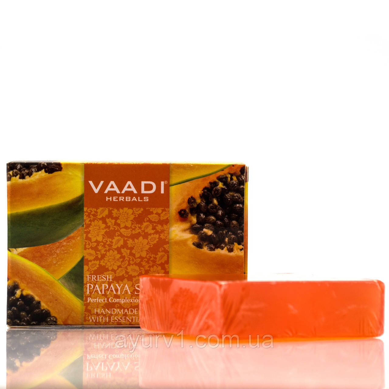 Мыло из свежей папайи, Fresh Papaya Soap, Vaadi Herbals 75г - фото 1 - id-p1608853515