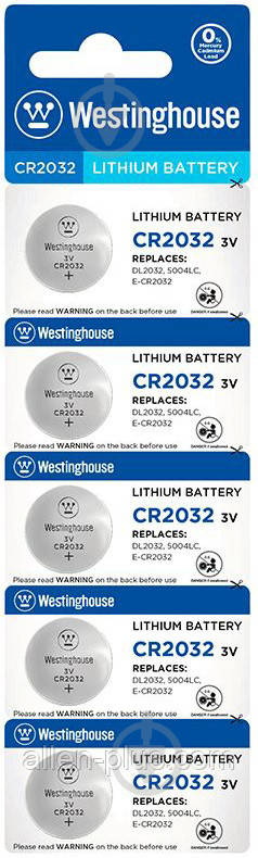 Батарейка літієва Westinghouse CR2032 3V 5 pc BLISTER CARD
