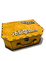 Подарочная деревянная коробка на День Защитника Украины корпоративные подарки сотрудникам 33/25/10 см