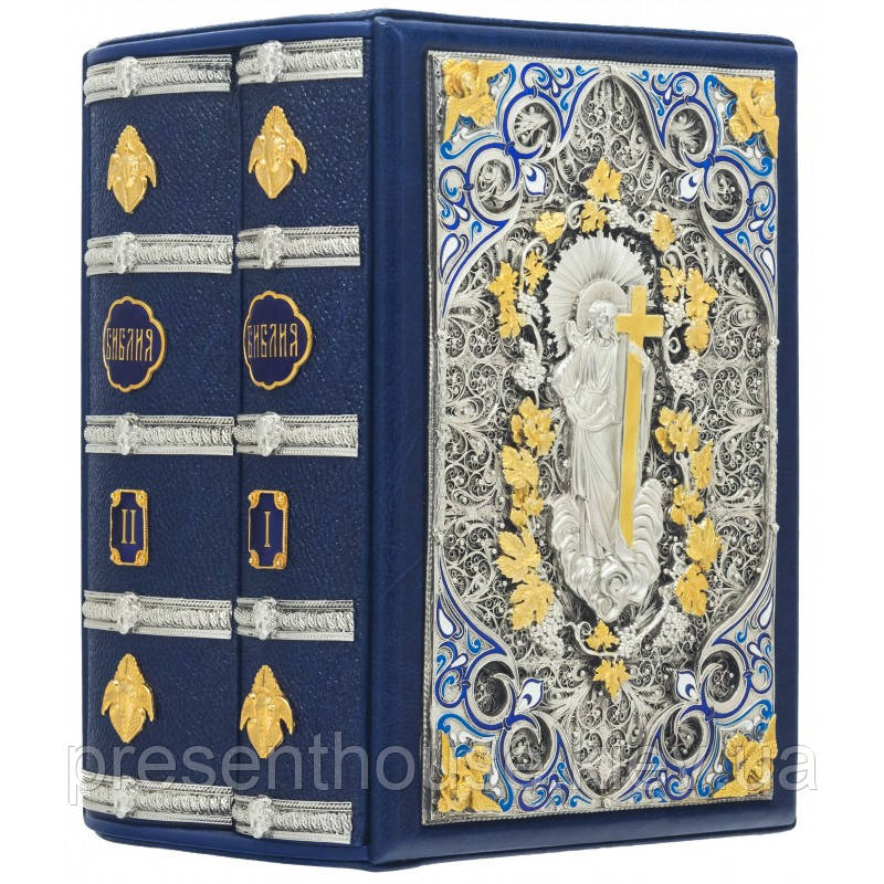 Подарункова "Біблія Доре" 2т А5 натуральна шкіра, фото 1