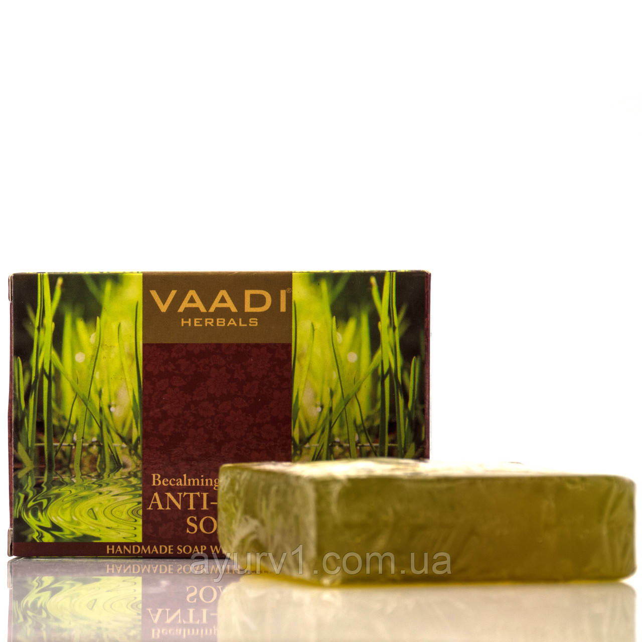 Мыло Успокаивающее против прыщей с чайным деревом, Becalming Tea-Tree Anti-Acne Soap, Vaadi Herbals Индия, 75 - фото 1 - id-p1608493988