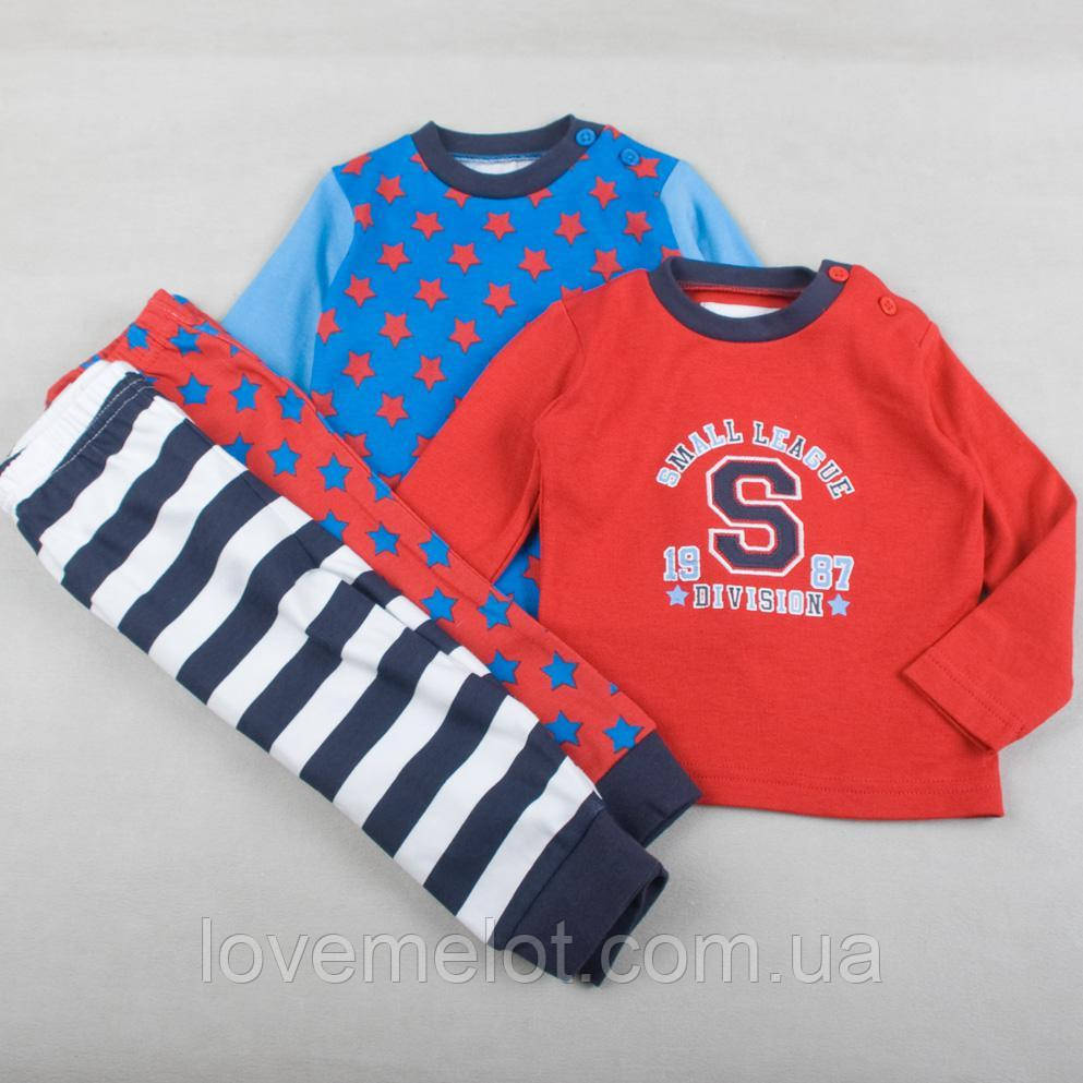 Набор из 2х детских хлопковых пижам,  пижамки "Будущий чемпион" для мальчика рост 80см или на 1 год