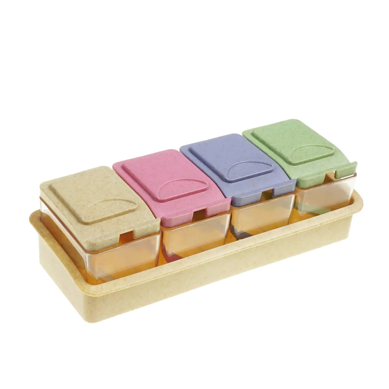 Набір банок для спецій з ложками на підставці, 4 шт. Supretto (Арт. 7508-0001), фото 1