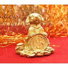 Статуетка "Собачка з символом" полістоун під бронзу No1