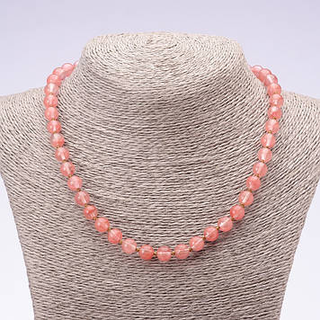 Намисто з натурального каменю Халцедон гладка кулька d-8мм L-45см