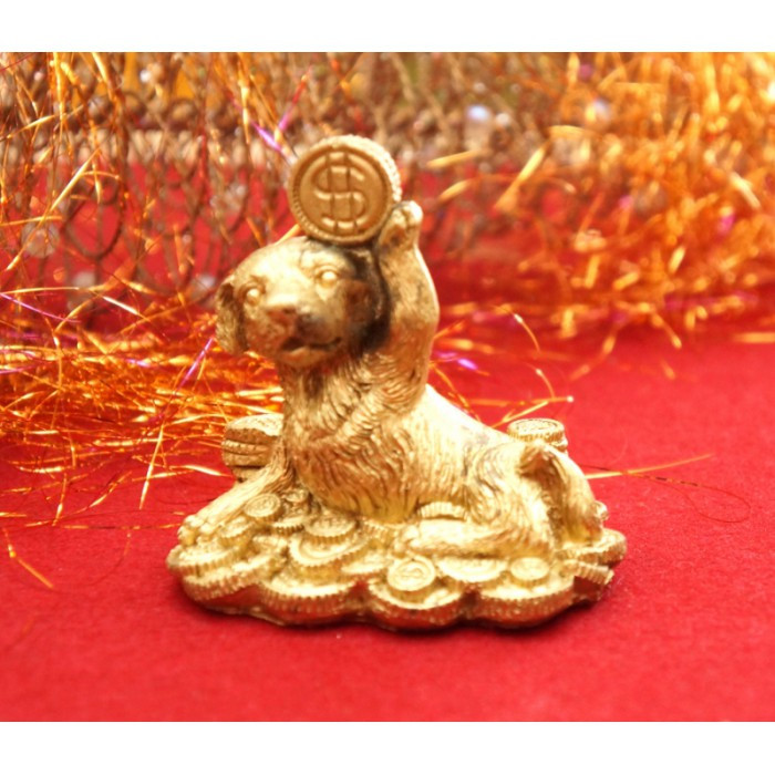 Статуетка "Собачка з символом" полістоун під бронзу No2