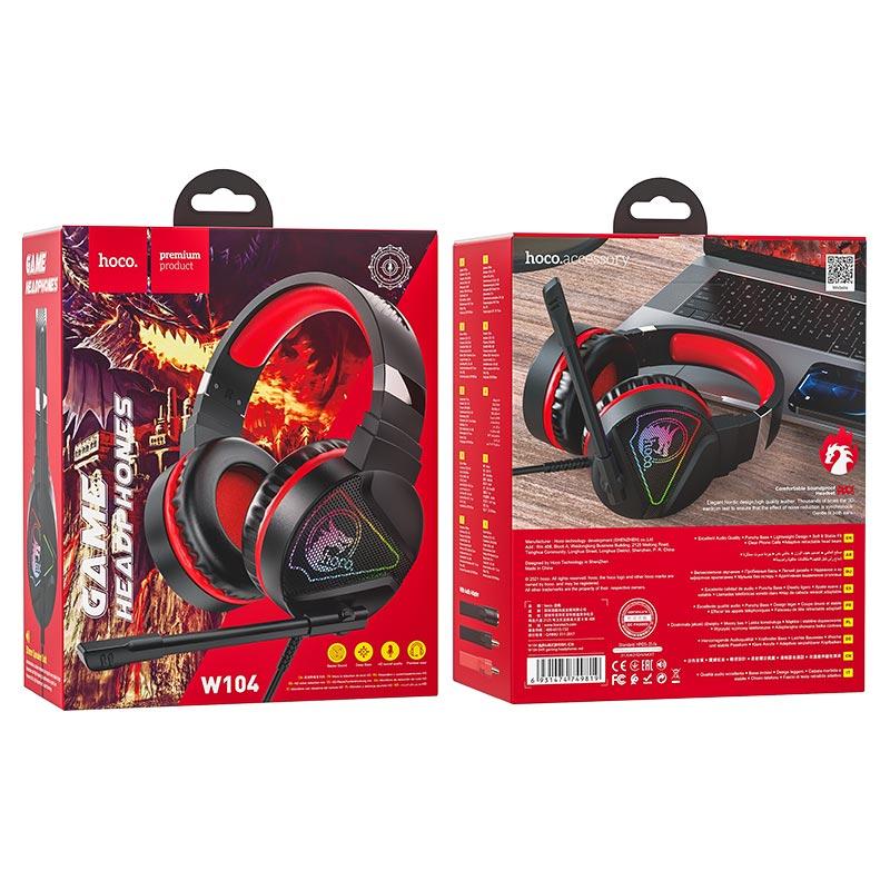 Навушники провідні ігрові Hoco W104 Drift gaming Red